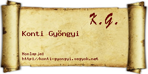 Konti Gyöngyi névjegykártya